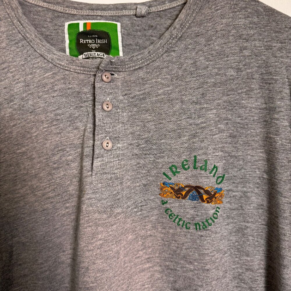 RETRO IRISH THE HERITAGE COLLECTION MENS XL HENLEY SHORT SLEEVE T-SHIRT COTTON